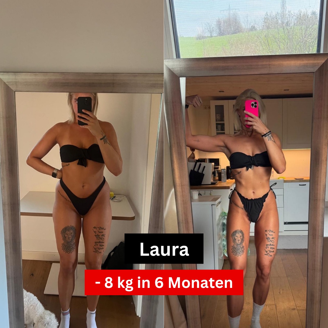 Vorher-Nachher-Bild von Laura: 8 kg abgenommen in 6 Monaten